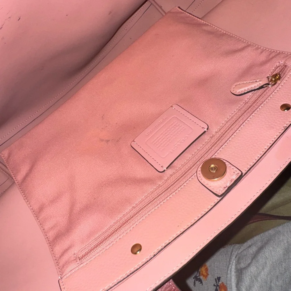 Coach Maroon Leather Tote Bag - Picture 3 of 6